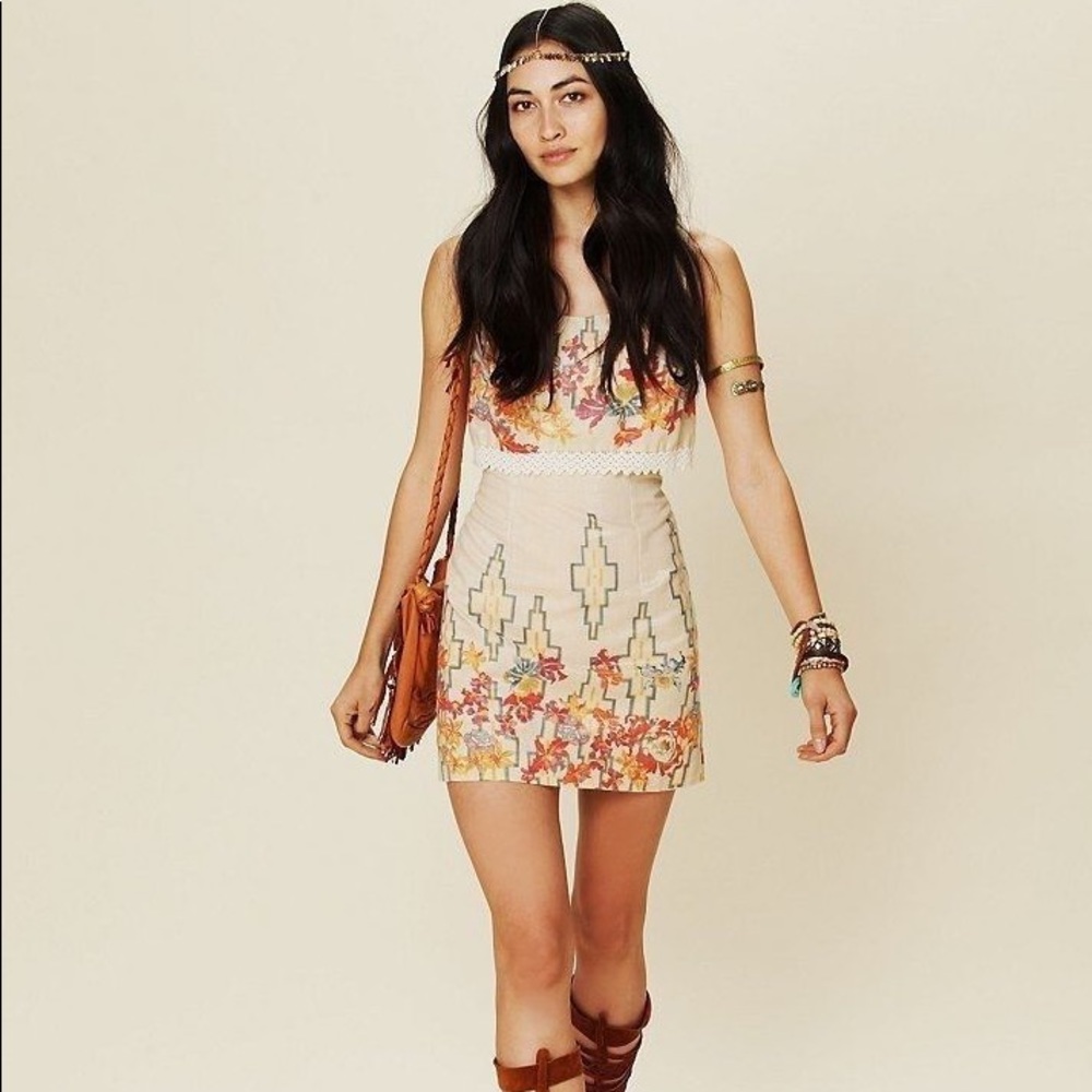 NWT Free People Metallic Vintage Retro Dress Sz 6